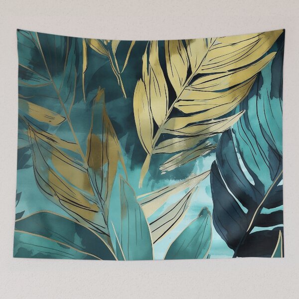 Item preview, Tropical Leaves - Teal and Gold designed and sold by Blue-Banana.