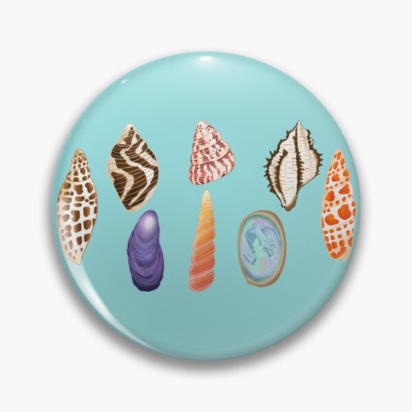 Item preview, Textured, patterned seashell pattern, limpet blue designed and sold by Naty Design Prague.