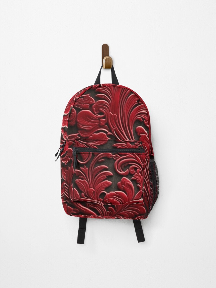 Thumbnail 1 of 3, Backpack, Complex red pattern beta designed and sold by Foxclothier.