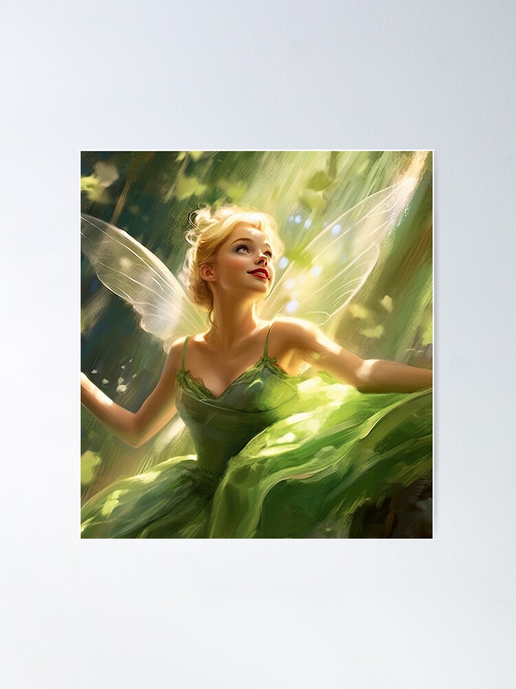 Fairy Illustration, Fairy Art, Blond Fairy, Nursery Wall Art, Aqua