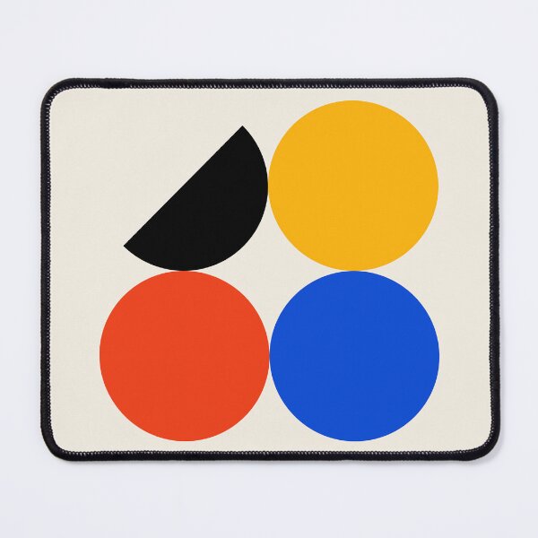 Item preview, Bauhaus Circles and Semicircle Red Blue Yellow Black designed and sold by ahumbleconcept.