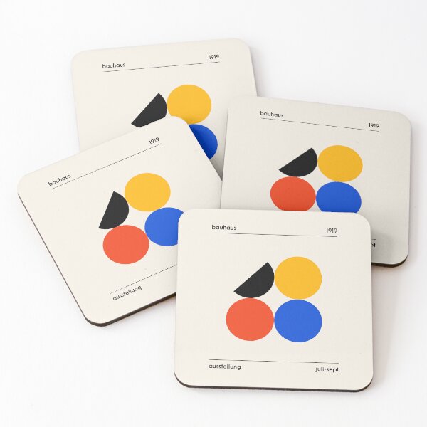 Item preview, Bauhaus Circles and Semicircle Red Blue Yellow Black designed and sold by ahumbleconcept.