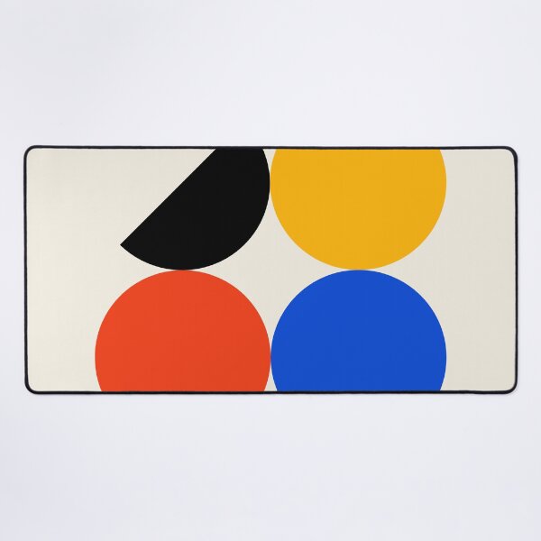 Item preview, Bauhaus Circles and Semicircle Red Blue Yellow Black designed and sold by ahumbleconcept.