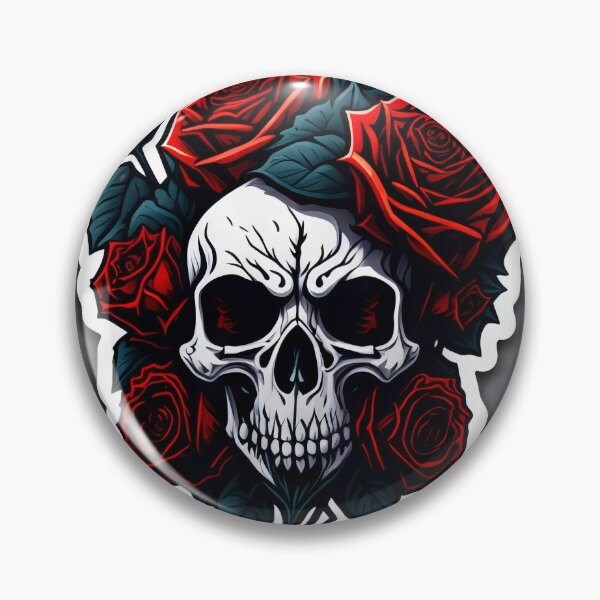 Item preview, Skulls and roses - love and death - sticker art designed and sold by ROBIN MACGREGOR.