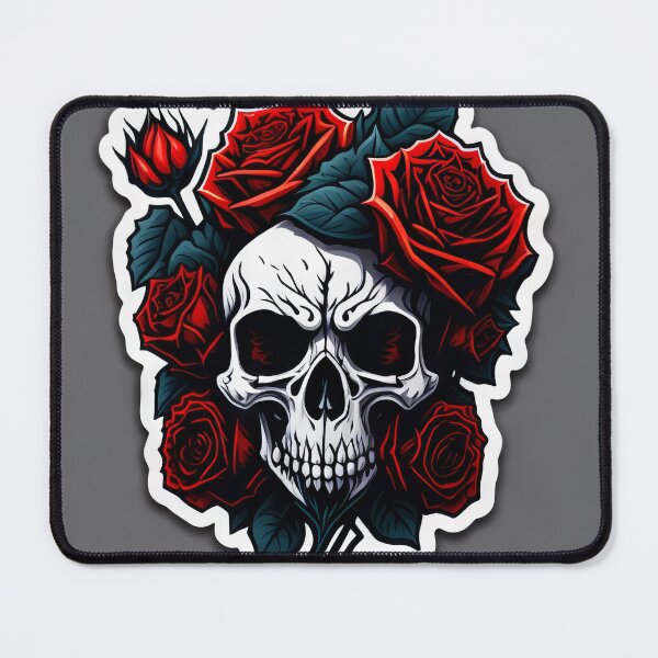 Item preview, Skulls and roses - love and death - sticker art designed and sold by ROBIN MACGREGOR.