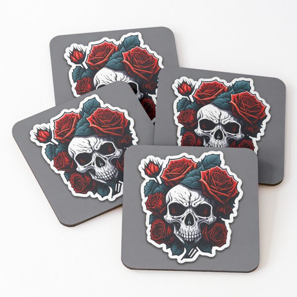 Item preview, Skulls and roses - love and death - sticker art designed and sold by ROBIN MACGREGOR.