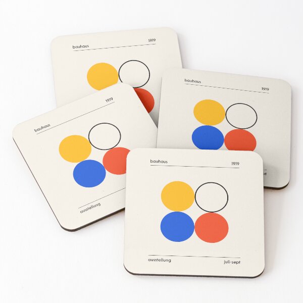 Item preview, Bauhaus Circles Red Blue Yellow Black designed and sold by ahumbleconcept.