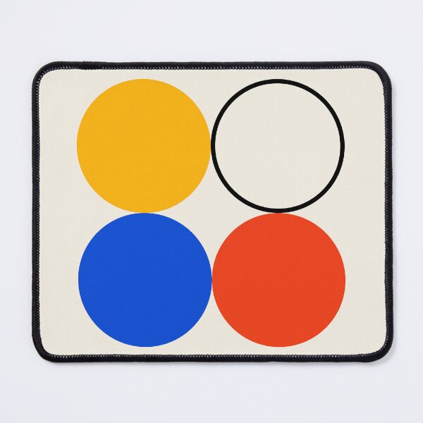 Item preview, Bauhaus Circles Red Blue Yellow Black designed and sold by ahumbleconcept.