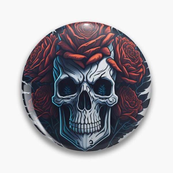 Item preview, Skulls and roses - love and death - sticker art designed and sold by ROBIN MACGREGOR.