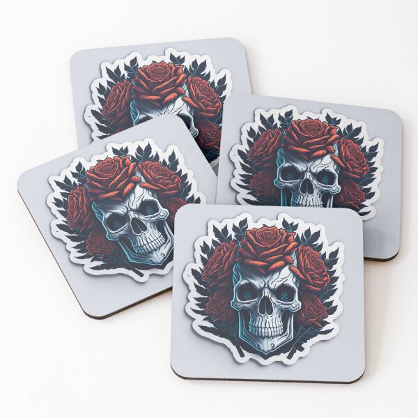 Item preview, Skulls and roses - love and death - sticker art designed and sold by ROBIN MACGREGOR.