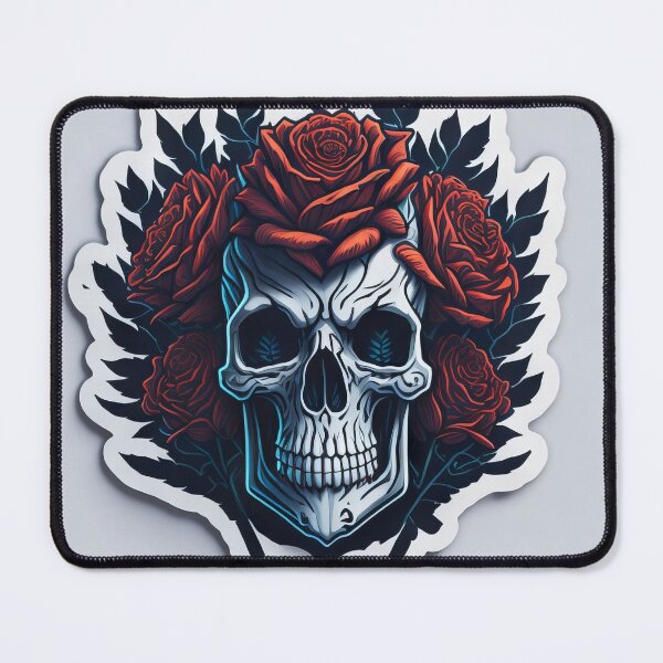 Item preview, Skulls and roses - love and death - sticker art designed and sold by ROBIN MACGREGOR.