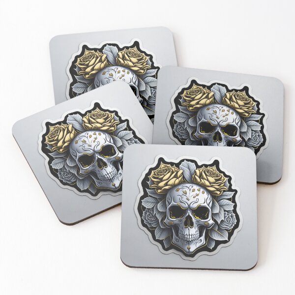 Item preview, Skulls and roses - love and death - sticker art designed and sold by ROBIN MACGREGOR.