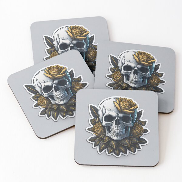 Item preview, Skulls and roses - love and death - sticker art designed and sold by ROBIN MACGREGOR.