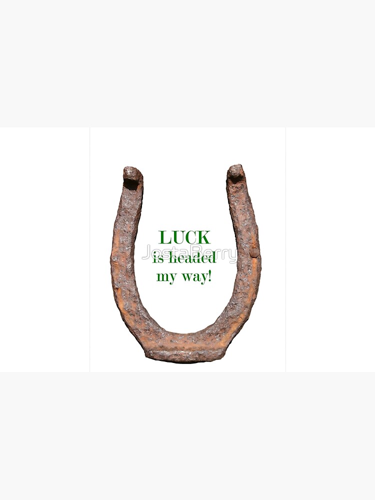 "Lucky Horseshoe Quote for Good Luck" Zipper Pouch by JostaBerry