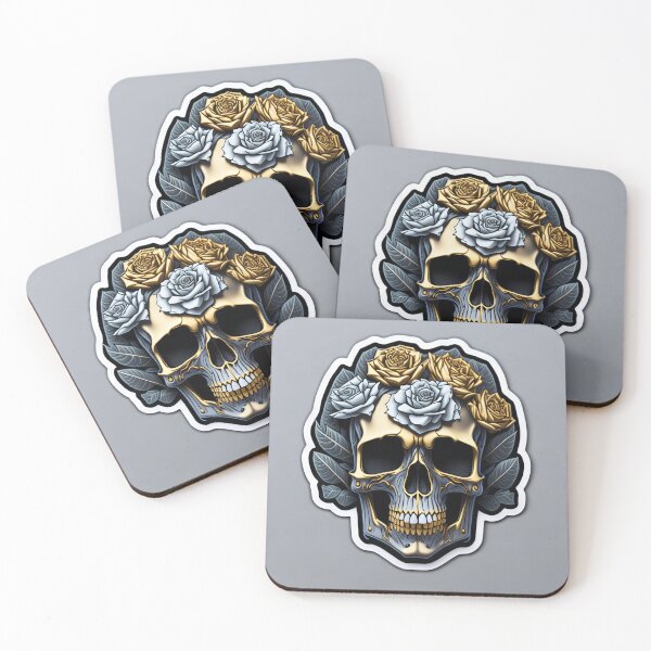 Item preview, Skulls and roses - love and death - sticker art designed and sold by ROBIN MACGREGOR.