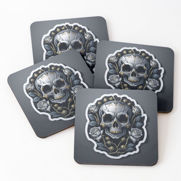 Item preview, Skulls and roses - love and death - sticker art designed and sold by ROBIN MACGREGOR.