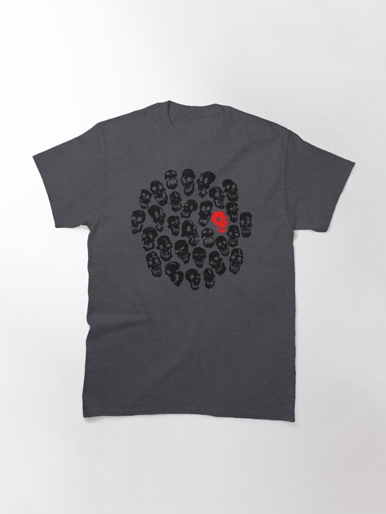 Thumbnail 3 of 7, Classic T-Shirt, Black on Black Skulls designed and sold by jasoncmeyer.