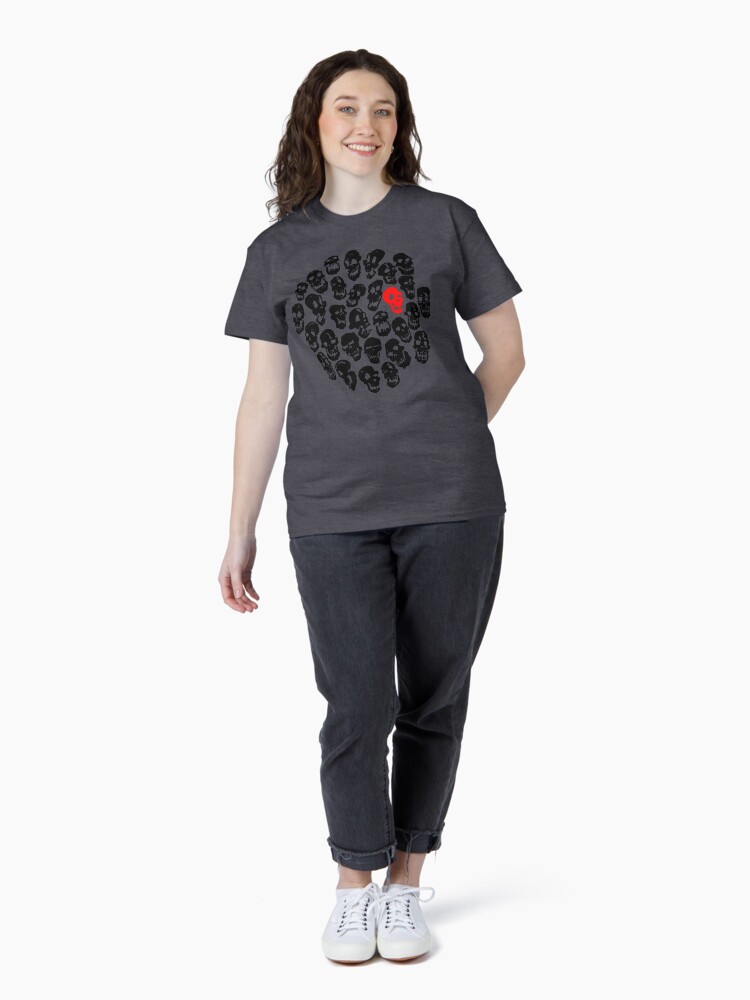 Thumbnail 4 of 7, Classic T-Shirt, Black on Black Skulls designed and sold by jasoncmeyer.