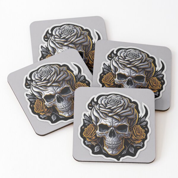 Item preview, Skulls and roses - love and death - sticker art designed and sold by ROBIN MACGREGOR.