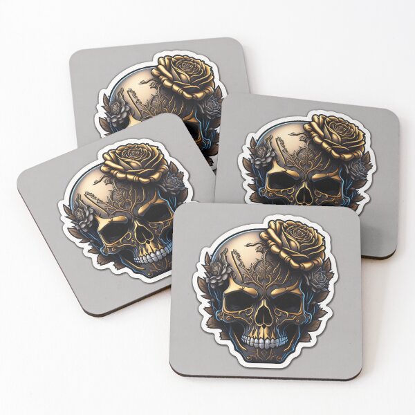 Item preview, Skulls and roses - love and death - sticker art designed and sold by ROBIN MACGREGOR.