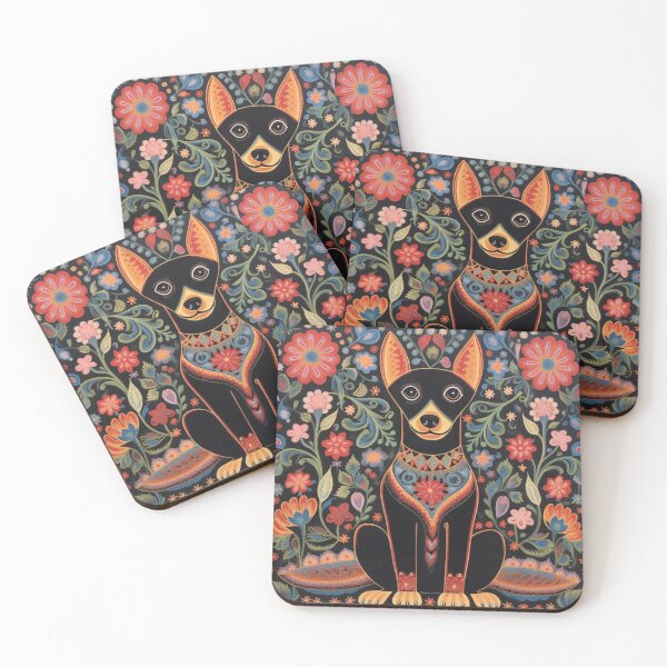 Item preview, cute little dog, folk art style designed and sold by SBD-Shop.