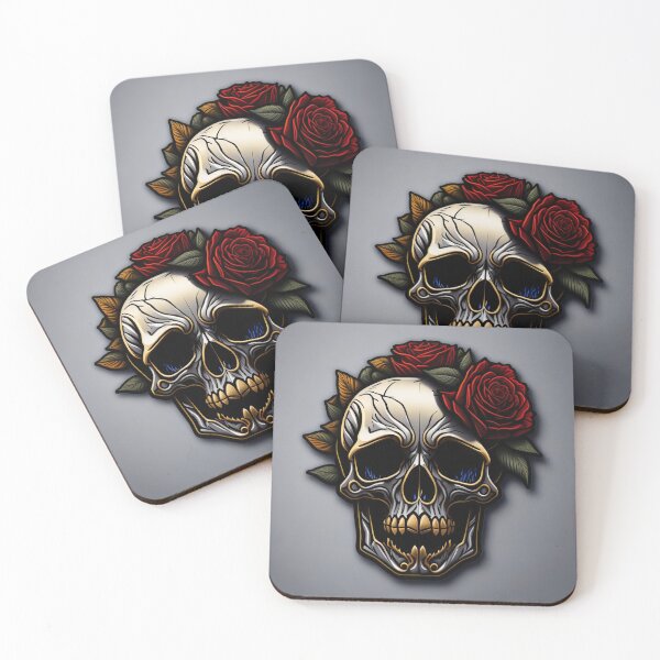 Item preview, Skulls and roses - love and death - sticker art designed and sold by ROBIN MACGREGOR.
