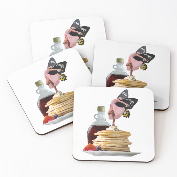 Item preview, Whimsical Fairy Collage Art Print - 'Balanced Breakfast' - Pancake Stack, Maple Syrup designed and sold by GollyWillikers.