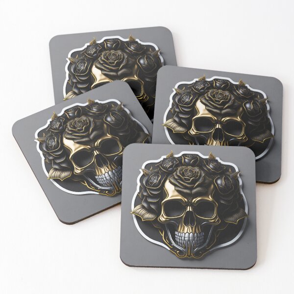 Item preview, Skulls and roses - love and death - sticker art designed and sold by ROBIN MACGREGOR.