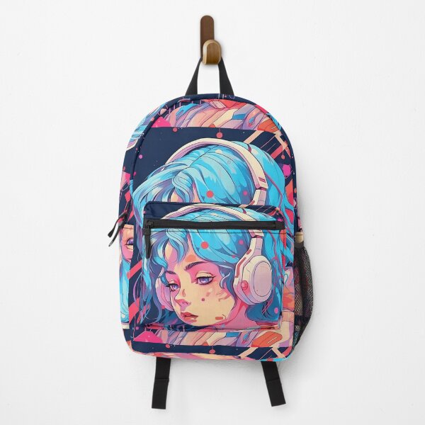 Artikelvorschau, Anime-Mädchen mit Kopfhörern, leuchtenden Farben, Minimalismus entworfen und verkauft von StrongSouls.