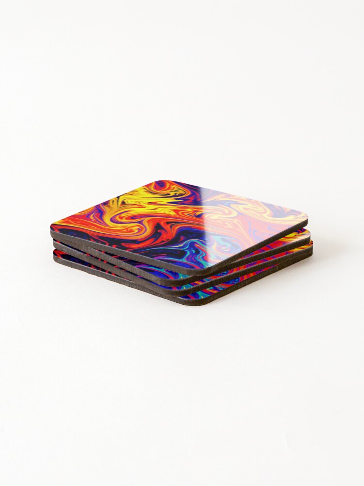 Thumbnail 4 of 5, Coasters (Set of 4), Exploring The Colorful Abstract Pattern designed and sold by Unique-Design-4.