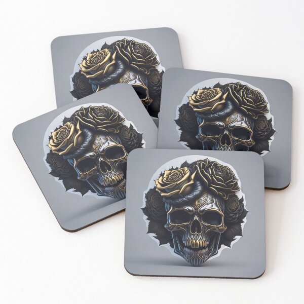 Item preview, Skulls and roses - love and death - sticker art designed and sold by ROBIN MACGREGOR.