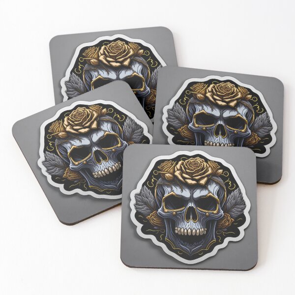 Item preview, Skulls and roses - love and death - sticker art designed and sold by ROBIN MACGREGOR.