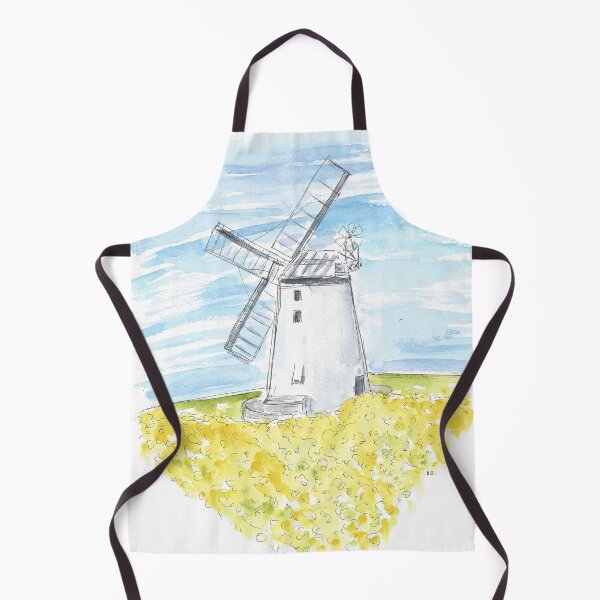 Item preview, Ballycopeland windmill and oilseed field. Watercolour painting designed and sold by DebTheZeb.