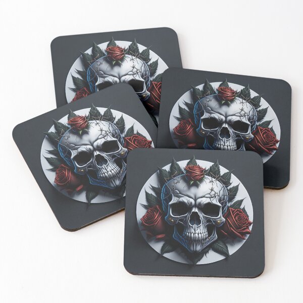 Item preview, Skulls and roses - love and death - sticker art designed and sold by ROBIN MACGREGOR.