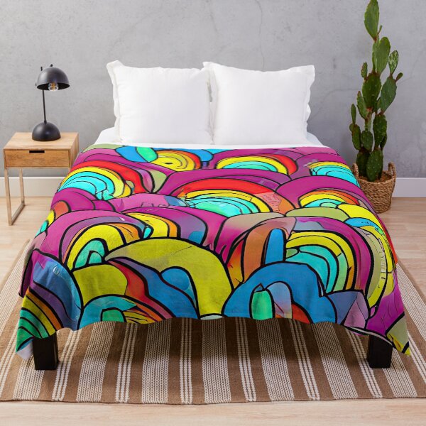 Artikelvorschau, Regenbogen, KI-Kunst, moderne Inneneinrichtung, bunt, Boho entworfen und verkauft von casaai.