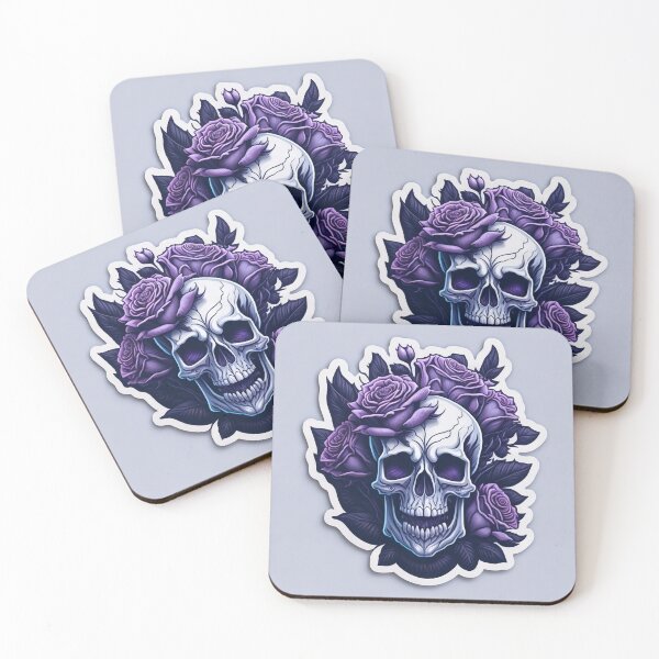 Item preview, Skulls and roses - love and death - sticker art designed and sold by ROBIN MACGREGOR.