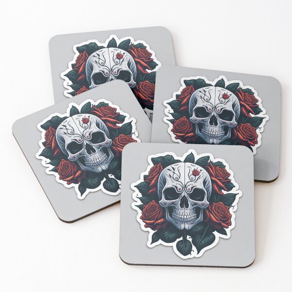 Item preview, Skulls and roses - love and death - sticker art designed and sold by ROBIN MACGREGOR.