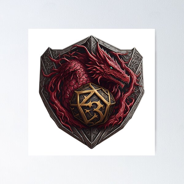 Item preview, Dnd dice emblem #38 designed and sold by PrintDesignFlow.