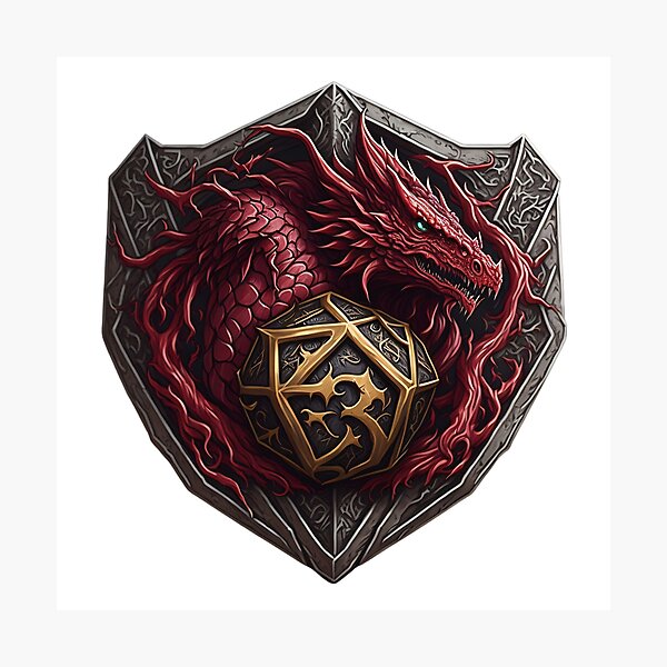 Item preview, Dnd dice emblem #38 designed and sold by PrintDesignFlow.