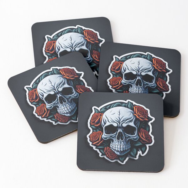 Item preview, Skulls and roses - love and death - sticker art designed and sold by ROBIN MACGREGOR.