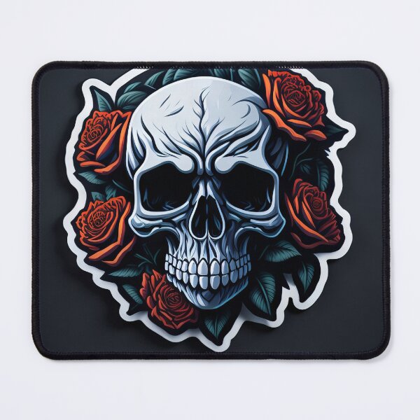 Item preview, Skulls and roses - love and death - sticker art designed and sold by ROBIN MACGREGOR.