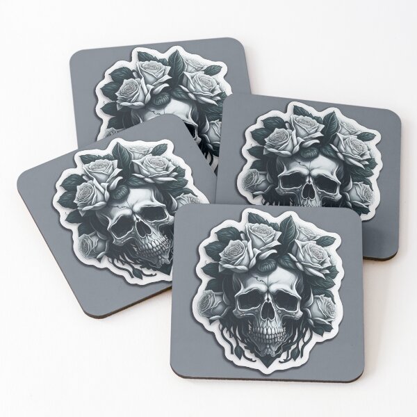 Item preview, Skulls and roses - love and death - sticker art designed and sold by ROBIN MACGREGOR.