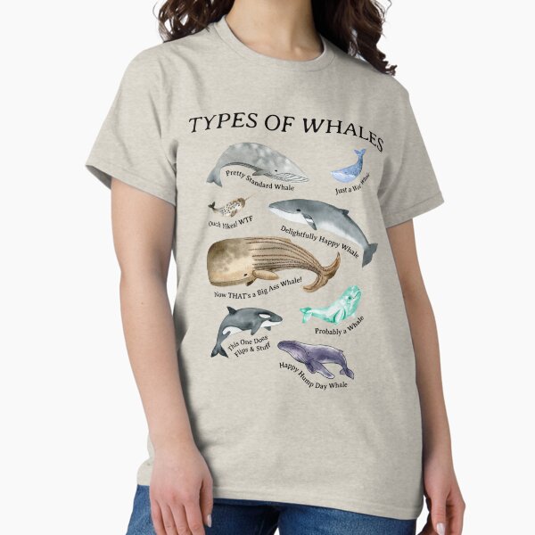 Item preview, Types of Whales Funny Whale Lover designed and sold by The Masked Designer.