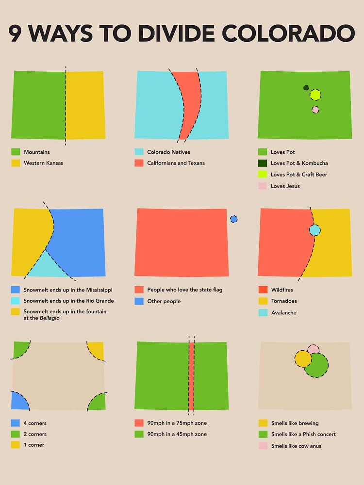 9 Ways to Divide Colorado - Clothing by tocath