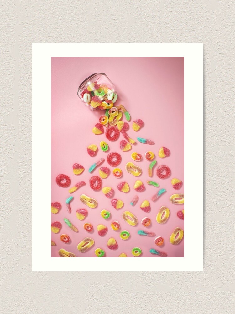 Whimsical Pink Gummy Bear Poster - Vibrant, Candy-Inspired Wall Art Decor –  Poster Wall