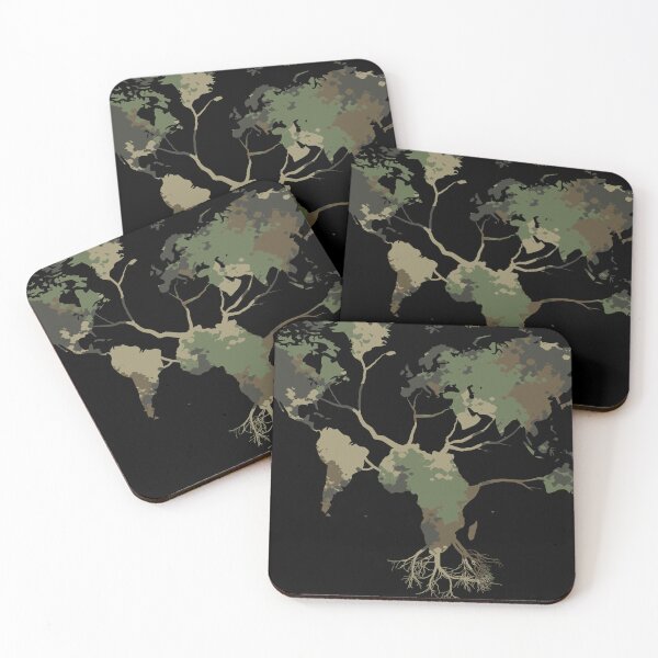 Item preview, World Map Tree | Africa Map Root | Earth Day | Camo Pattern designed and sold by d247.