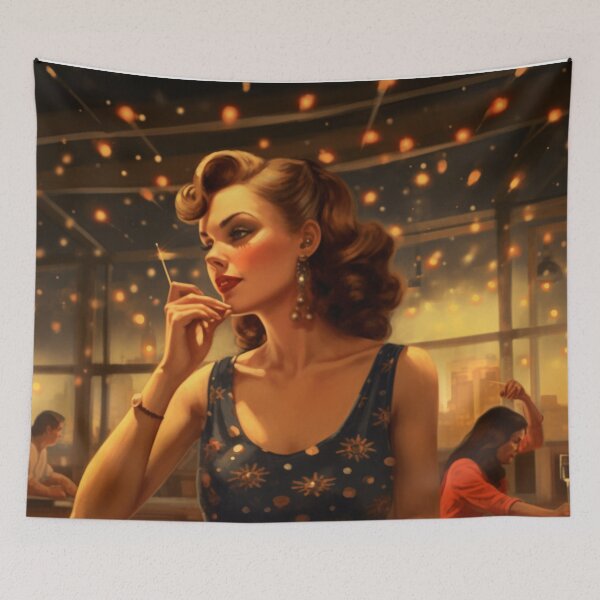 Item preview, A Pin Up Girl at a Restaurant designed and sold by GoodOldVintage.