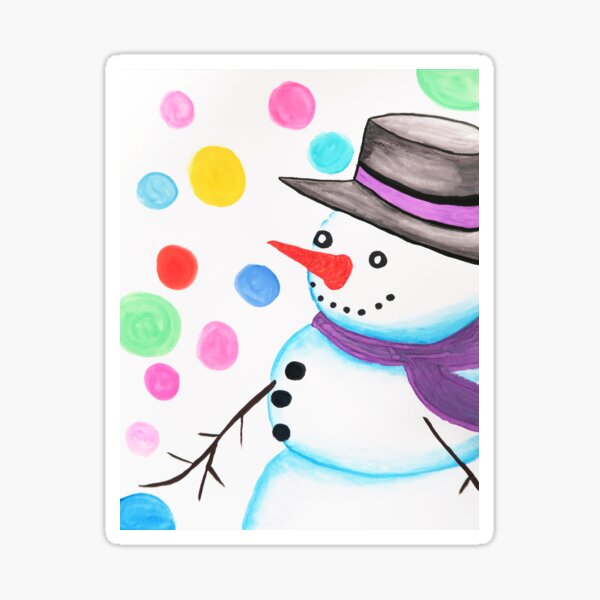 Joyful Snowman Sticker