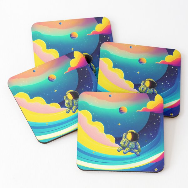 Item preview, Happy colorful astronaut dreaming illustration designed and sold by Elobrdn.