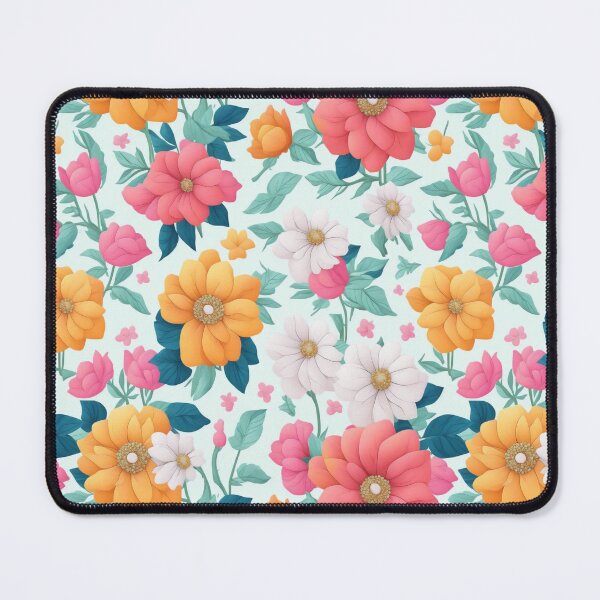 Item preview, orange and red flowers on a light background pattern designed and sold by jkrphoto.